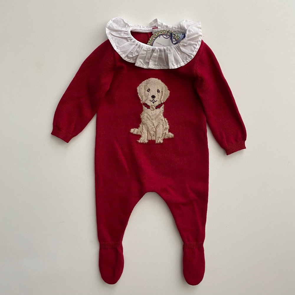 Edgehill Collection x Darby Fallon Clark Nwt Baby Dog Sweater Footie Coverall